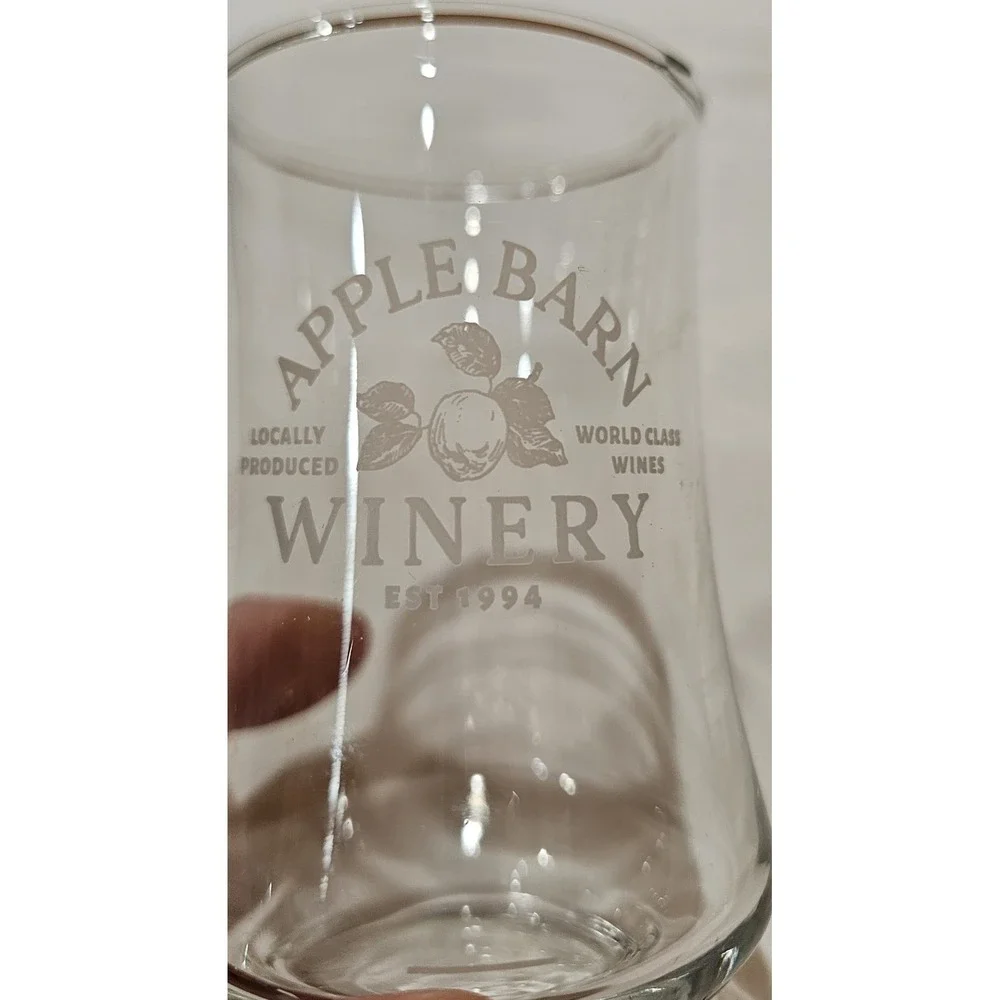 Apple Barn Winery Glass Tumbler Clear Souvenir‎ Drinking Glass Est 1994